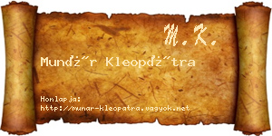 Munár Kleopátra névjegykártya